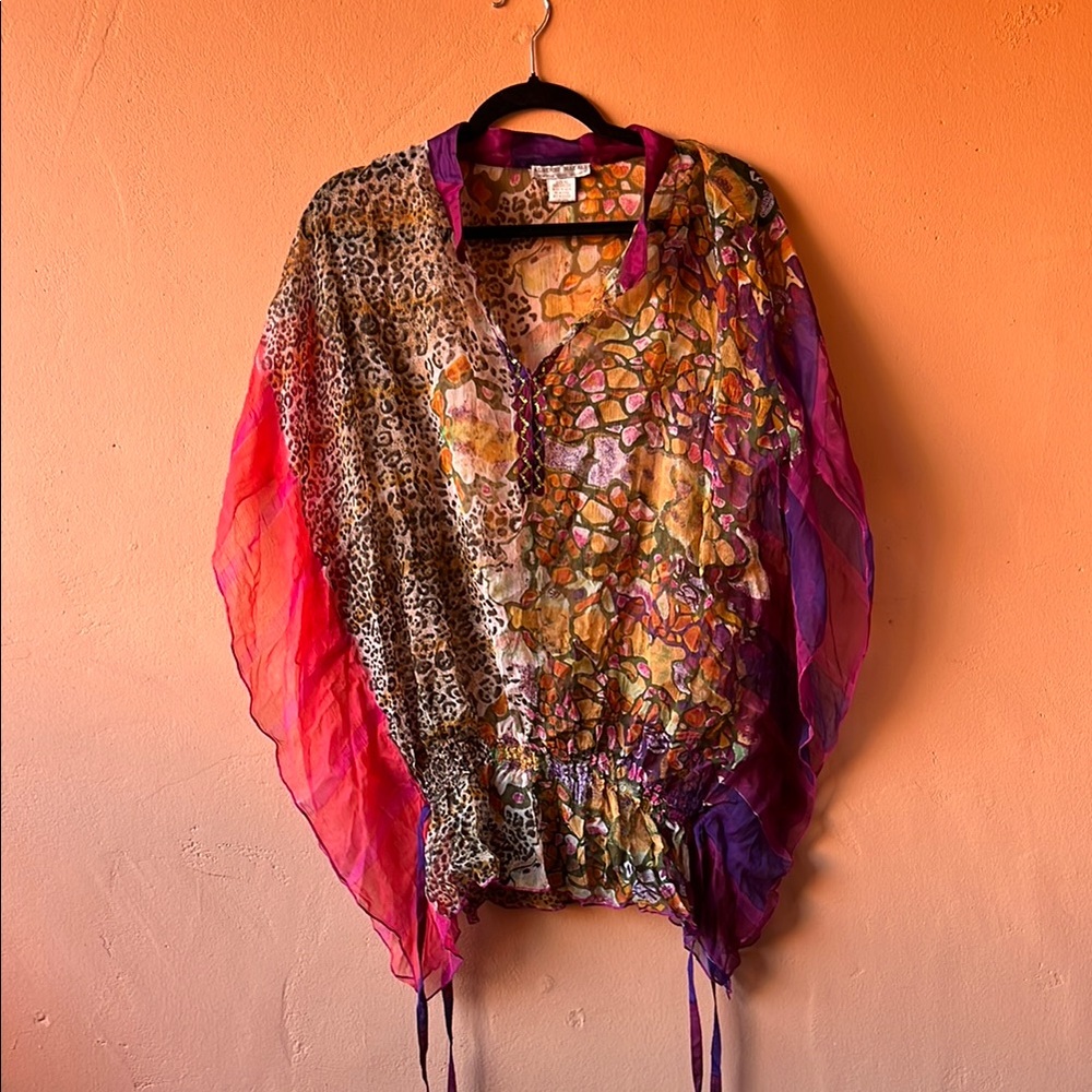 Multicolor Sheer flowy Women's Top